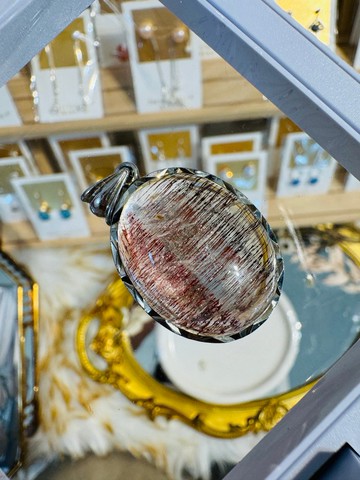 自用精品星光小細閃順髮黑紅超七水晶水晶三輪骨幹水晶多功能磁場