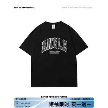 gtg原創棕櫚天使angle印花字母圓領男女同款t恤短袖純棉tee夏季裝