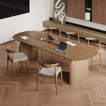 【臺灣公司 可打統編】免運 會議桌 實木長桌 簡約原木實木橢圓形會議桌商務洽談桌椅辦公室組合輕奢2025新款 可開發票 全館八折 工廠現貨直銷 新品特價 y10013