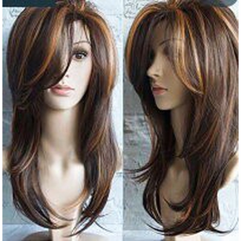 ダークブラウン ミックスカラー ウィッグ ロング ストレート フルウィッグ 自然 軽量 ミックス 小顔効果 ナチュラル 調整可能 通販 Lineポイント最大1 0 Get Lineショッピング