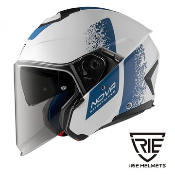 iRiE 3/4安全帽《NOVA 3.0》 ─ Transit BL10 消光白/藍《品牌旗艦店》全新抵台(原裝附防霧片