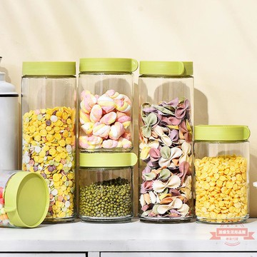 廚房儲物罐玻璃瓶密封罐腌制家用食品咸菜瓶子腌菜密封罐帶蓋代發