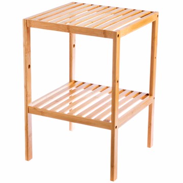 特力屋 艾倫竹製可調二層架(落地花架 陽台花架 盆栽架 植物架 花盆架)