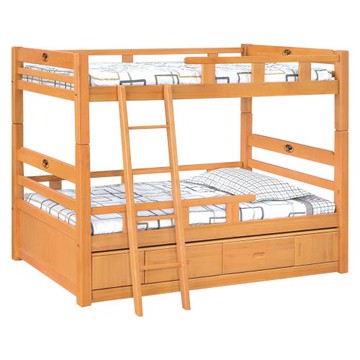 Boden-約迪3.5尺實木雙層床架(附床底收納抽屜櫃-四分床板-不含床墊)