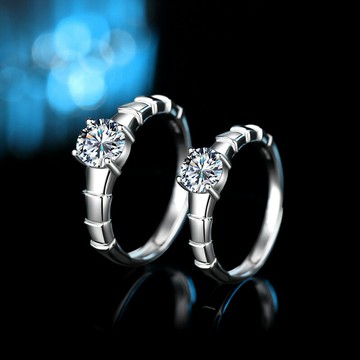 現貨+預購 莫桑石戒指925純銀-0.5及1克拉韓版對戒男女飾品74gk26【獨家進口】【米蘭精品】