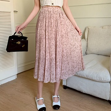 🎉限時出清６折🎉中大尺碼 百褶裙 小清新碎花雪紡百褶裙【042008】MAR15｜2色  19LADY〔現貨〕《不適用折價券與會員折扣》《售出不退換》