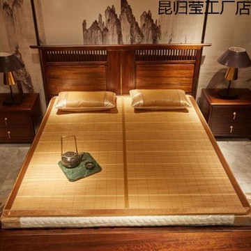 新款涼席竹席雙面冰絲席家用折疊碳化竹席單雙人好用學生宿舍