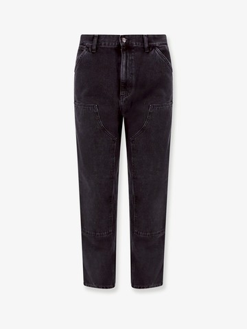 Black denim trouser with logo patch - CARHARTT WIP - gender_Man