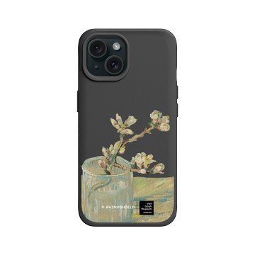 iPhone 15 SolidX 黑 - Van Gogh Museum - 玻璃杯中盛開的杏花