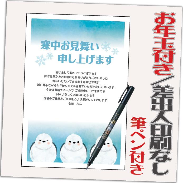 年賀状じまい 終活年賀状 年賀状辞退 お年玉付き 32枚 文章印刷済み 筆ペン付き 2024年 年賀はがき 差出人なし（デザイン：T07）たつ 龍 竜 辰年 30枚＋2枚