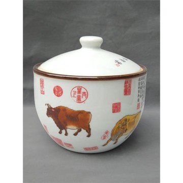 1斤裝中式陶瓷調料味罐糖鹽辣椒豬油罐熱油景德鎮復古耐高溫蓋碗