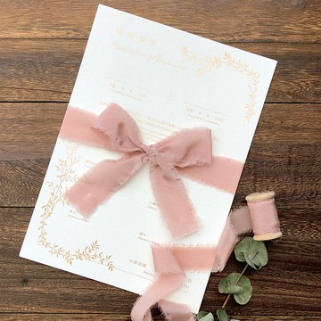 【燙金結婚書約】厚卡書約 / 絲帶 / 結婚證書
