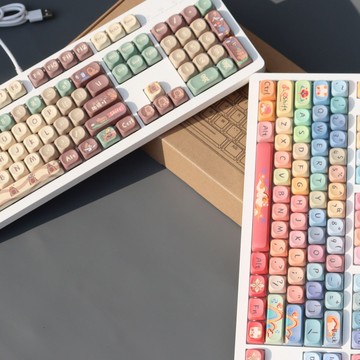 免運 機械鍵盤 創祥機械鍵盤PBT熱升華全鍵無沖插拔軸青軸紅軸茶軸黑軸紫跑馬燈 快速出貨