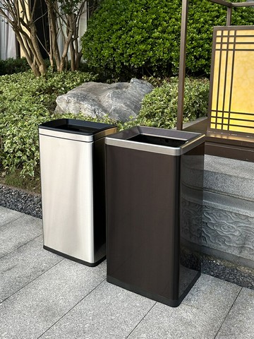 垃圾桶商用大容量環境筒方形不銹鋼辦公樓無蓋高檔50升檫手紙桶