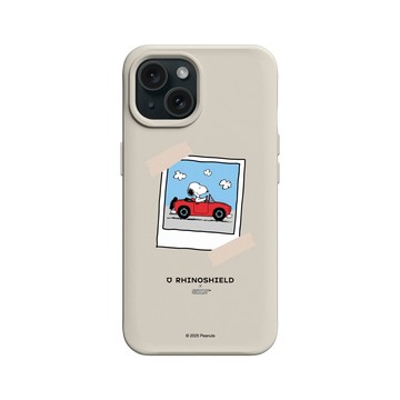 iPhone 15 SolidX 貝殼灰 - 史努比 Snoopy - 拍立得-一起去兜風