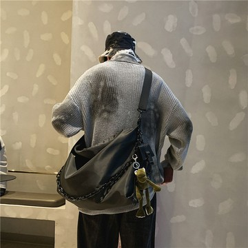 特賣🎀單肩包男大容量斜挎包機能風日係工裝包潮牌斜跨背包男士郵差包包 公事包 大容量側背男包 單肩防水背包 做生意斜挎包