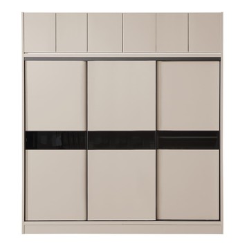 直人木業-RJ現代奶油風緩衝滑門高被櫥衣櫃244公分