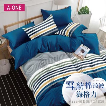 【A-ONE】吸濕透氣 雪紡棉 :5 x 6尺 鋪棉涼被/四季被 一件組 - 海格力