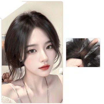 [米蘭精品] 現貨+預購 假瀏海全真髮髮片透氣假髮片輕量免打理隱形增髮量-自然直髮際線-自然直髮際線女假髮4款74lf48