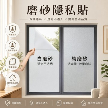 台灣出貨🔥加厚款無膠靜電貼 門窗玻璃貼 磨砂仿百葉窗貼紙 霧面毛玻璃 浴室玻璃貼 防窺透光不透明