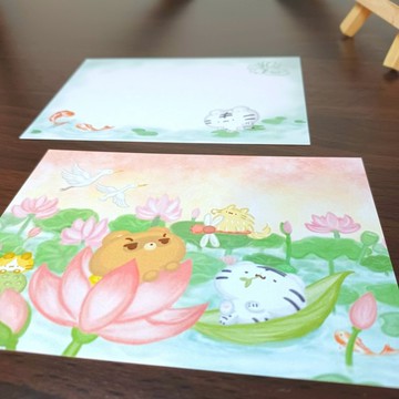 藕花若夢 - 田園風光明信片 - 系列3