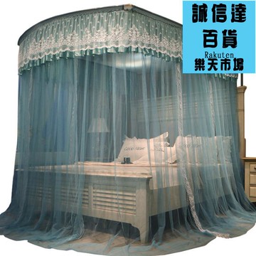 蚊帳 u型伸縮蚊帳家用高端床簾公主風臥室落地免安裝一體式防塵可拆洗