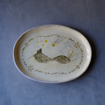 Suànn-Sian . 流星與山中小屋盤 | 橢圓盤 點心盤 大皿