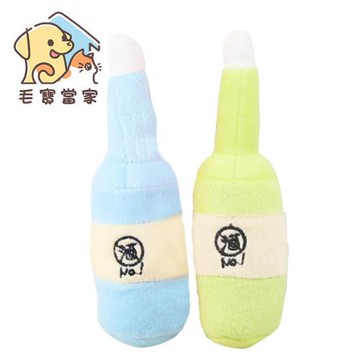 (毛寶當家)寵用啾啾酒瓶絨毛玩具*3入 寵物絨毛玩具 酒瓶造型 發聲玩具