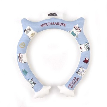 Kusuguru Japan 冰涼感頸圍 降溫清涼脖頸圈 正反雙色約34CM-藍色