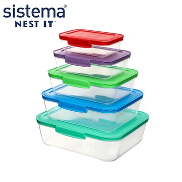 NEST 好收納保鮮盒-5入(330ml / 600ml / 1L / 1.5L / 2.3L)