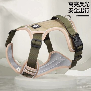 狗狗牽引繩金毛外出背心防爆胸背拉布拉多遛狗反光背帶大型犬調節
