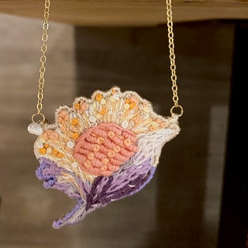 花刺繡項鍊 溫暖浪漫的麥穗&穗花