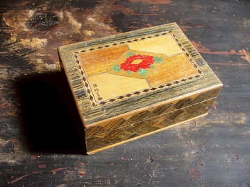 【老時光 OLD-TIME】早期二手日本寄木細工珠寶盒