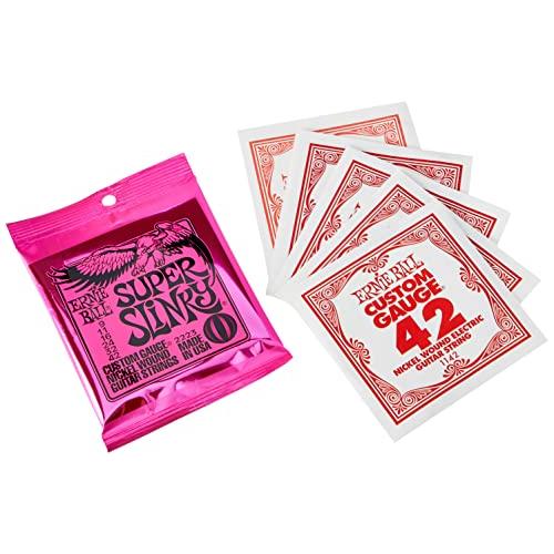 Ernie Ball Nickel Super Slinky Pink Electric Guitar Strings Pack