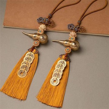 【巴黎精品】現貨+預購 文玩手把件吊繩吊墜掛件風水擺件招財淨化開運-黃銅鎮宅五帝錢居家用品2款a1kf70