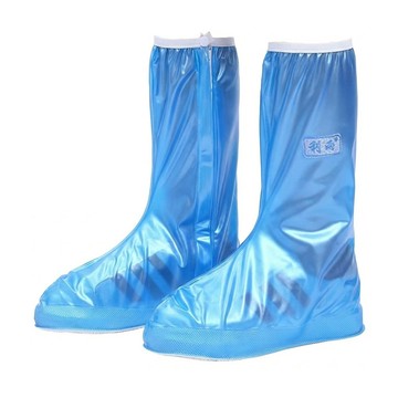 利雨 高筒防潑拉鍊式防雨鞋套  珠光藍  M
