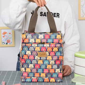 學生防水飯盒手提包兒童便當袋手提袋鋁箔保溫兜冬季餐袋專用飯包