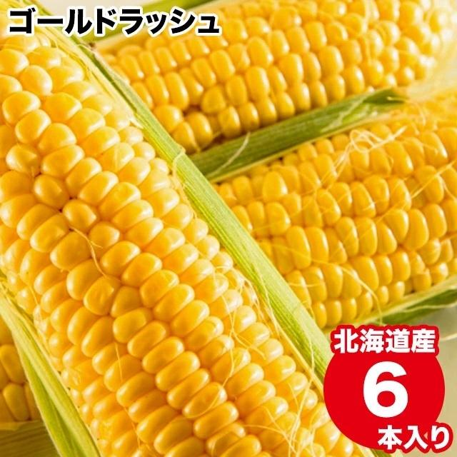 とうもろこし 送料無料 北海道産 ゴールドラッシュ(6本入り)   トウモロコシ 新鮮直送 旬 黄色 イエローコーン 甘い