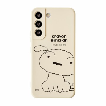 【獨家授權】蠟筆小新極簡小白系列純色矽膠SAMSUNG手機殼