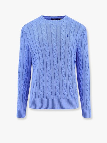 Cable knit cotton sweater with iconic logo - POLO RALPH LAUREN - gender_Man