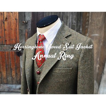 年輪AnnualRing美式復古粗花呢Tweed Suit羊毛呢單西裝男外套咔嘰