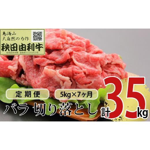 ふるさと納税 秋田県 にかほ市 《定期便》7ヶ月連続 秋田由利牛 バラ切り落とし 5kg（1kg×5パック）