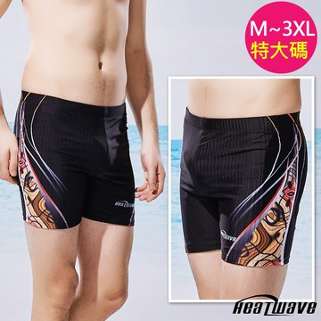 Heatwave熱浪 加大特大泳褲 五分黑彩(M-3XL)315