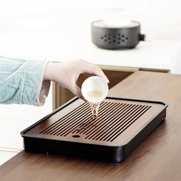 茶盤茶臺家用功夫茶具托盤竹茶臺茶托現代簡約套裝瀝水盤小型茶海