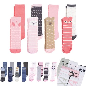 Hudson Baby 嬰幼兒童襪-及膝襪8雙組 - 粉小動物\tL