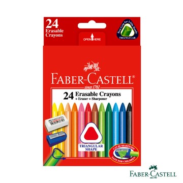 Faber-Castell三角擦擦蠟筆 24色