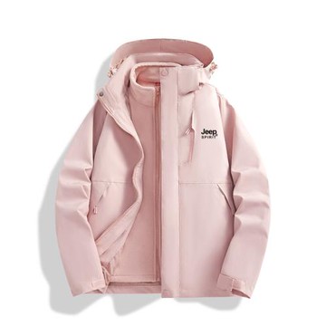 JEEP沖鋒衣外套女2025新款三合一可拆卸防風防水秋冬季加厚登山服