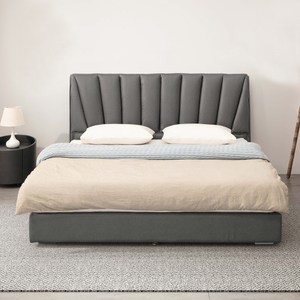 深灰6尺皮革厚床底（貓抓皮）