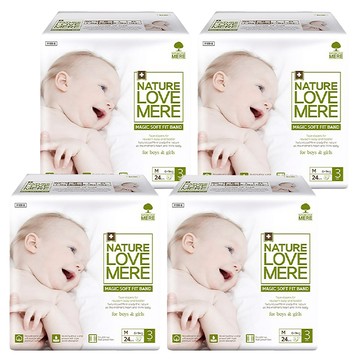 NATURE LOVE MERE Magic Soft Fit 魔術柔貼黏貼型尿布 6~9kg  M  96片