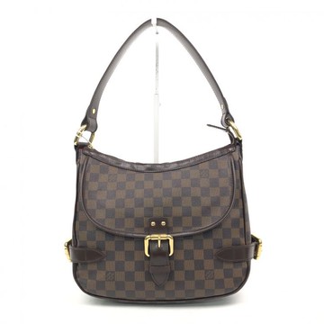 louis vuitton棕色格紋帆布腋下包